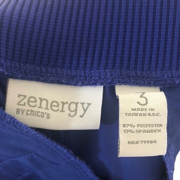 Chico’s Zenergy Cargo Capri~Pedal Pusher Sporty Pant Sz 3/16 Royal Blue Pull On - Picture 5 of 5